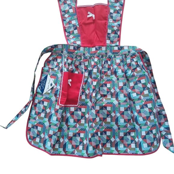 Vintage 70's Retro Bib Style Apron Another Fine Artistic Product Tie Back - Picture 6 of 8